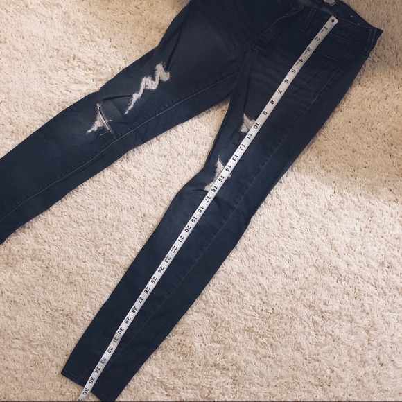 dark wash ripped jeggings - Picture 7 of 7